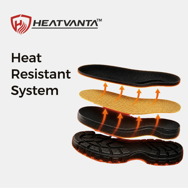 HeatVanta™ 耐热外底技术，适用于高温表面使用的 Safetoe 安全鞋